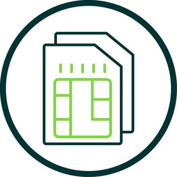 Sim Line Circle Icon vector