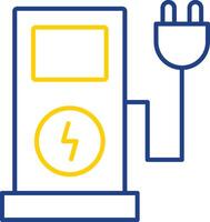 Electric Charge Line Two Color Icon vector