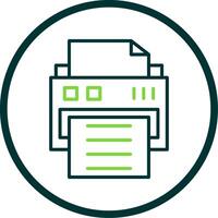 Printer Line Circle Icon vector