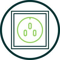 Socket Line Circle Icon vector