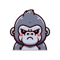 cute icon character angry gorilla png