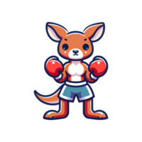 cute icon character kangaroo boxer png