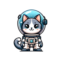 cute icon character cat astronaut png