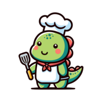 cute icon character dinosaur chef png