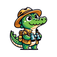 fofa ícone personagem aventura crocodilo png