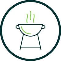 Grill Line Circle Icon vector