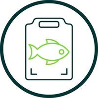 Fish Cooking Line Circle Icon vector