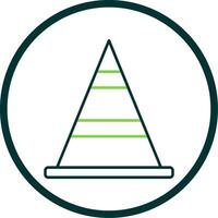 Cone Line Circle Icon vector