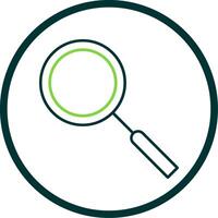 Magnifying Glass Line Circle Icon vector