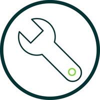 Wrench Line Circle Icon vector