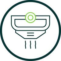 Smoke Detector Line Circle Icon vector