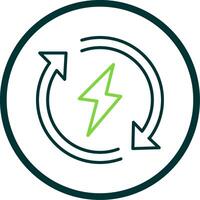 Renewable Energy Line Circle Icon vector