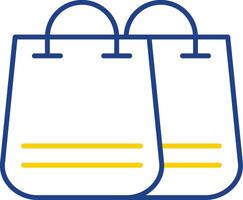 línea de bolsa de compras icono de dos colores vector