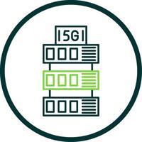 Server Line Circle Icon vector