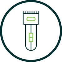 Electric Shaver Line Circle Icon vector