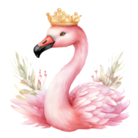 kunglig flamingo i krona png