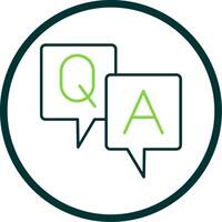 Question And Answer Line Circle Icon vector