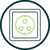 Wall Socket Line Circle Icon vector
