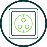 Wall Socket Line Circle Icon vector