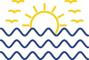 Sunset Line Two Color Icon vector