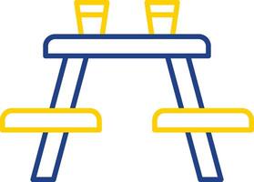 Picnic Table Line Two Color Icon vector