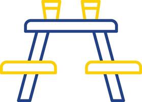 Picnic Table Line Two Color Icon vector