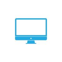 blue Computer monitor icon isolated on white background vector