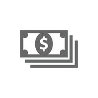 gris dinero icono aislado en blanco antecedentes vector