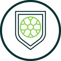 Football Badge Line Circle Icon vector