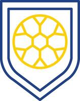 Football Badge Line Two Color Icon vector
