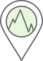 Hill Map Fillay Icon vector