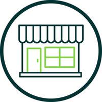 Grocery Store Line Circle Icon vector