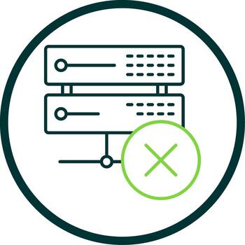 Eliminar datos línea circulo icono vector