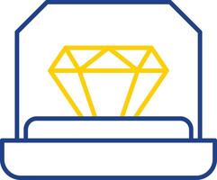 Engagement Ring Line Two Color Icon vector