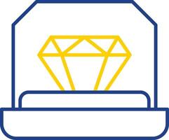 Engagement Ring Line Two Color Icon vector