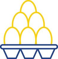 Egg Carton Line Two Color Icon vector