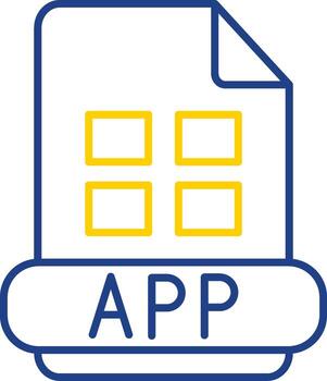 aplicación línea dos color icono vector