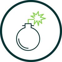 Bomb Line Circle Icon vector