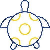 tortuga línea dos color icono vector