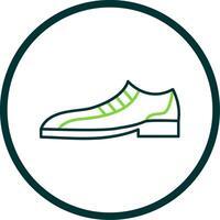 Formal Shoes Line Circle Icon vector