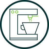 Coffee Machine Line Circle Icon vector