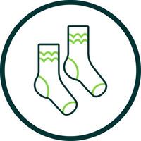 Pair of Socks Line Circle Icon vector