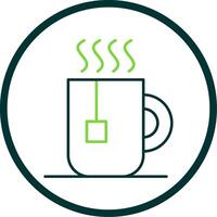 Tea Mug Line Circle Icon vector