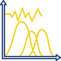 Wave Chart Line Two Color Icon vector