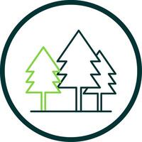 Tree Line Circle Icon vector