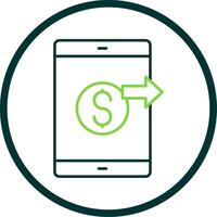 Send Money Line Circle Icon vector