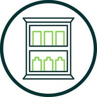 Medicine Cabinet Line Circle Icon vector