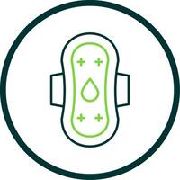 Sanitary Towel Line Circle Icon vector