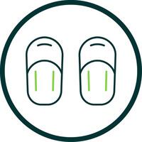 Sandal Line Circle Icon vector