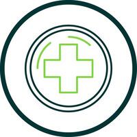 Hospital Sign Line Circle Icon vector